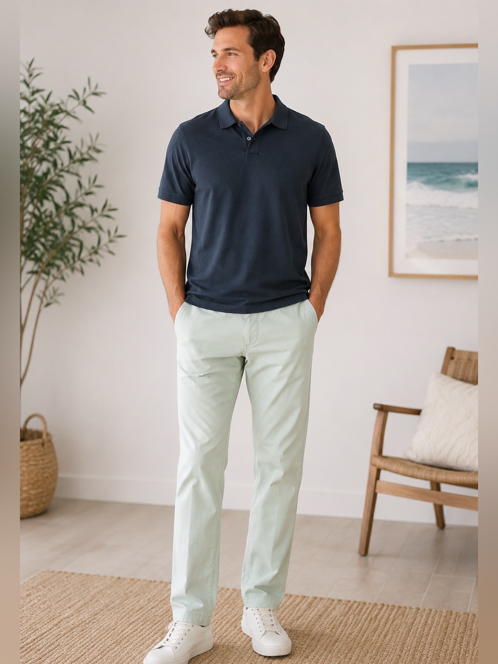 Ballin Atwater Linen Blend Pants Men’s 34x33 Mint Green Modern Fit Lightweight